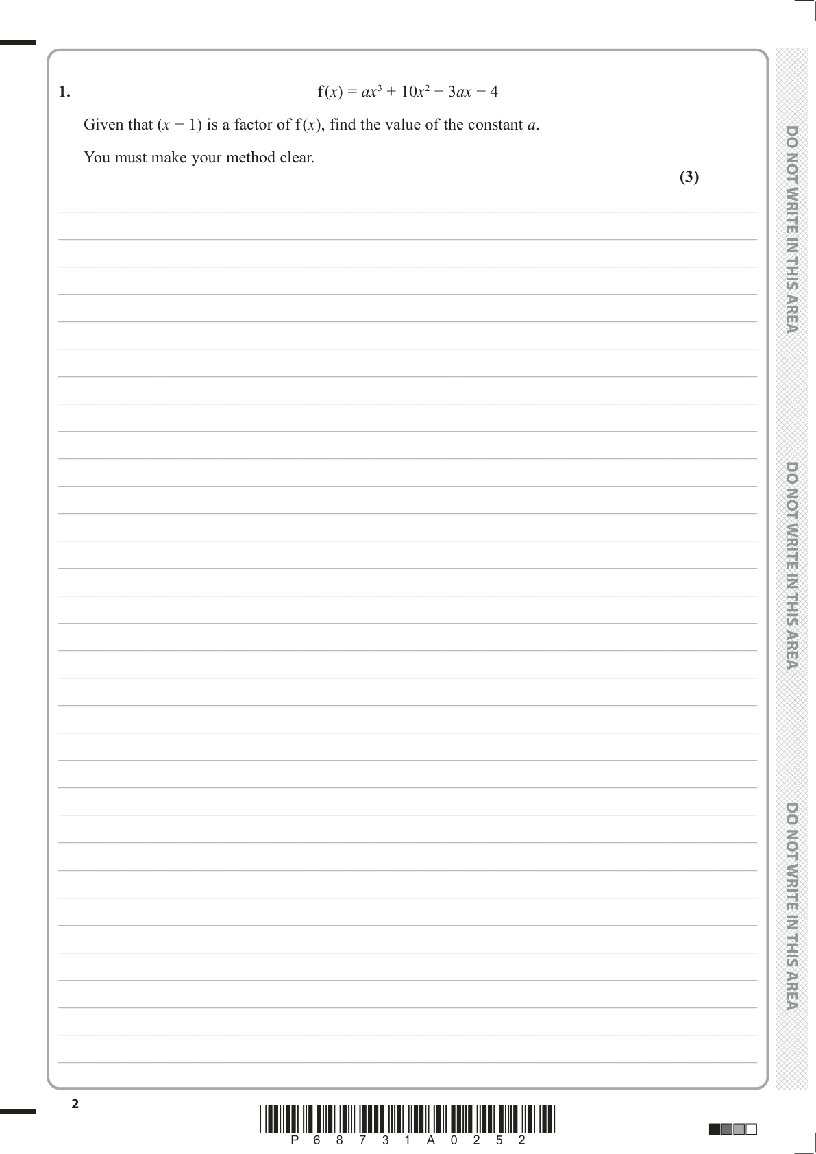 Question paper page 1