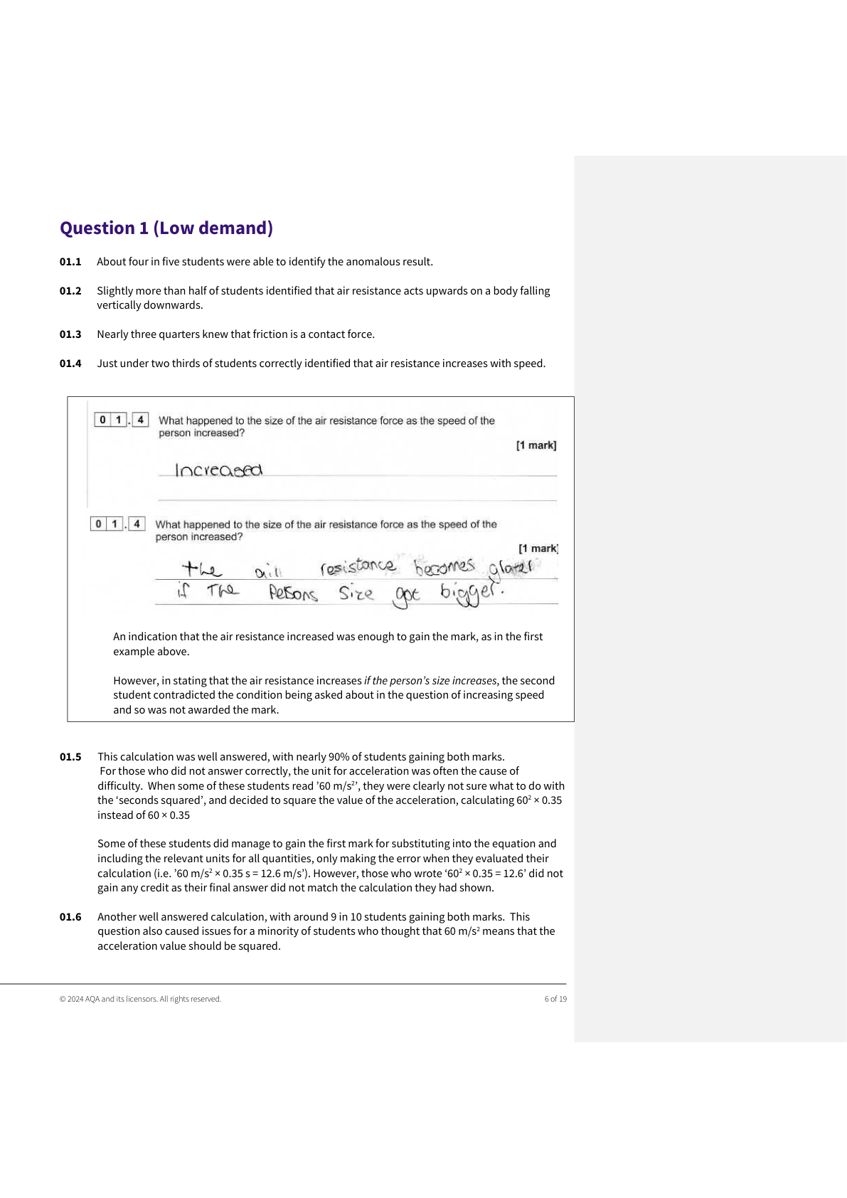 Examiner report page 1